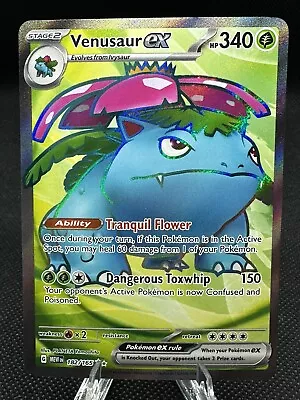 Venusaur Ex 182/165 Pokémon Scarlet & Violet 151 Full Art Double Rare NM • $15.95