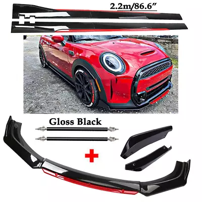 For Mini Cooper Front Bumper Rear Spoiler Splitter Body Kit+Side Skirt R++ • $99.99