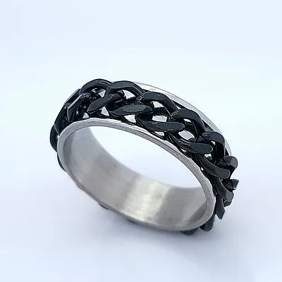  Chunky Stainless Steel 316l Ring Black&silver Colour Men's Women's  • $4.96