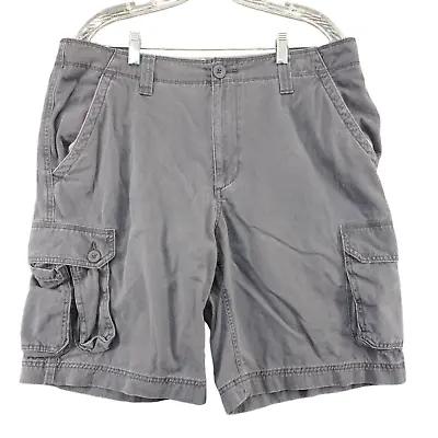 J. Ferrar Mens Modern Fit Cargo Shorts Gray Size 34 Cotton Pockets • $12