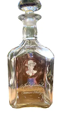 VTG Jack Daniel's Etched Cameo Tennessee Whiskey Glass Decanter 1 Litre ~ Empty • £28.92