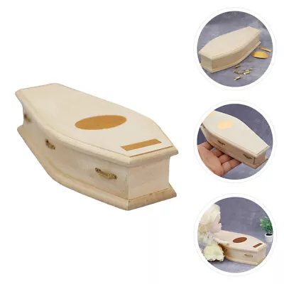 $14.89 • Buy 1PC Wood Funeral Coffins Halloween Decor Accessory Unfinished Wood Coffin