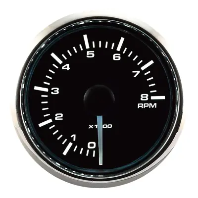 8000 RPM Universal Electronic Tachometer - 2-1/16  52Mm With White & Amber LED B • $55.99