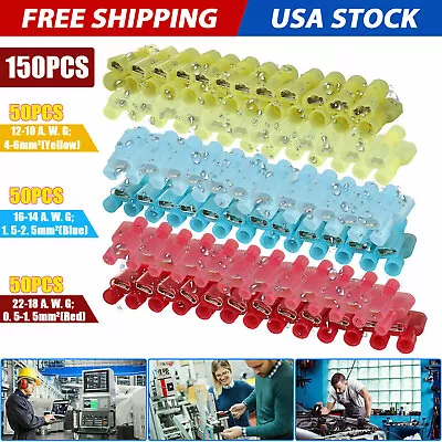 150Pcs Male Female Insulated Wire Terminal Spade Crimp Connector Set 10-22 Gauge • $11.48