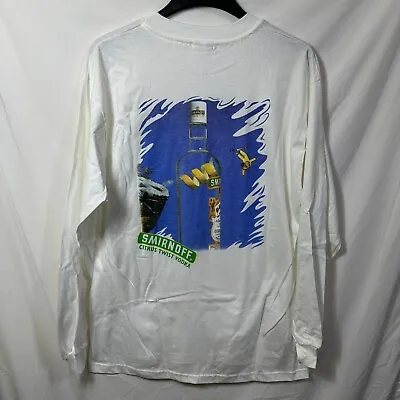 Vtg Smirnoff Pure Twist Vodka Men's Large Long Sleeve Skiing Sesame Street Y2K L • $17.99