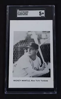 Graded SGC 5 Mickey Mantle Jay Publishing Post Card #14 New York Yankees HOF • $165