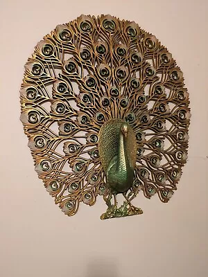 Burwood Mid Century Modern Wall Hanging Decor Peacock 4314 Made In U.S.A. 1960’s • $125