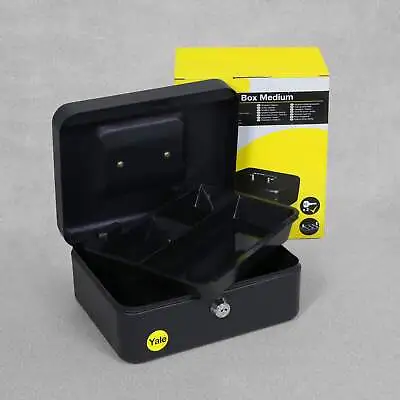 Yale Medium Cash Box Black 200 X 160 X 90mm (2 Keys) • £7.95