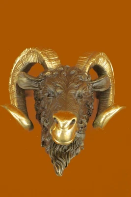 $249 • Buy 12  Wall Mount Bronze Artist Signed Milo Sculpture Big Horn Sheep Ram Aries Art