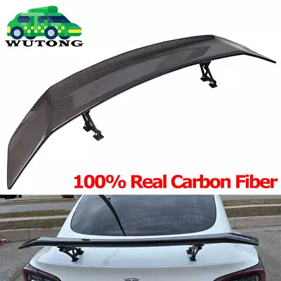 53  Real Carbon Fiber GT Style Rear Trunk Spoiler Wing W/ 2 Leg Stand Mountings • $186.99