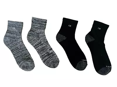 Calvin Klein Men's Cushion High Quarter Socks 8 Pairs Black/Gray 7-12 • $16.75