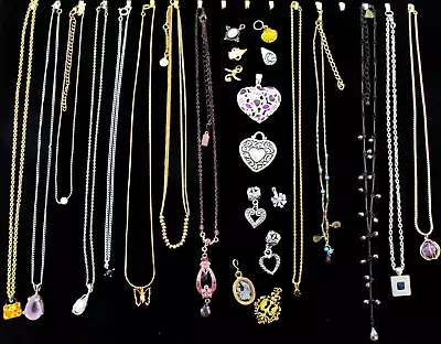 VTG To Mod Pendant Necklace Charm Lot 26 Pieces Mixed Designs Styles • $43
