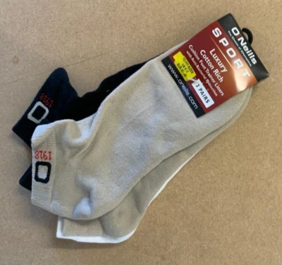 £2.75 • Buy O'Neills Sport Socks, Cushion Foot Trainer Liners 3 Pairs UK 4-7;EUR 37-41 [D3]