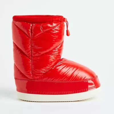 H&M Puffy Cartoon Boots Shiny Quilted Padded Warm-Lined US Women’s Size 8.5 BNWT • $147.79