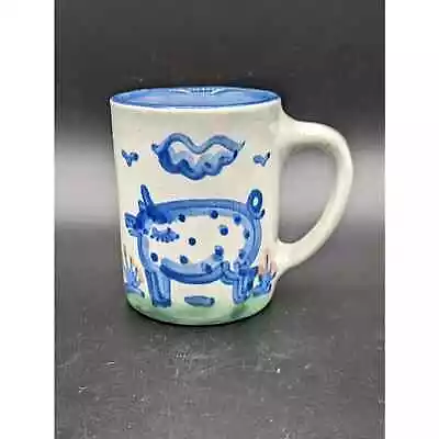 M.A Hadley Hand Painted Art Pottery Spotted Pig Coffee Mug The End Signed As Is • $29.99