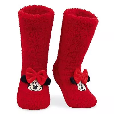 Disney Slipper Socks For Women Winter Fluffy Socks Warm-Minnie Mouse • £14.49