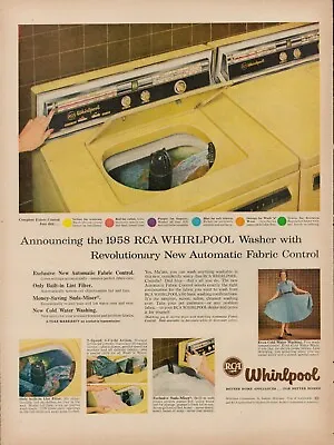 1957 RCA Whirlpool Washing Machine Dryer Laundry Vintage Print Ad Cloth Clean US • $9.93