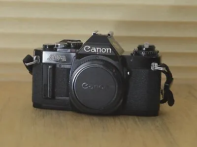 Rare Black Canon AV1 35mm SLR Camera (Body Only)  Fantastic Condition Cleaned  • £185