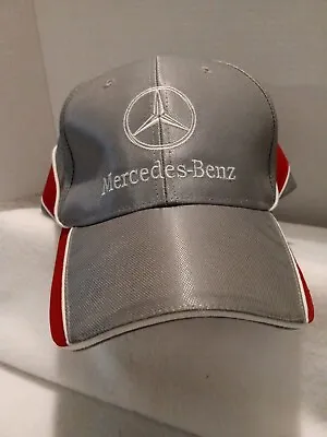 Mercedes-Benz Racing ~ Formula 1 ~ Hat Cap Shiny Silver W/Red Stripe ~ Pre-Owned • $10.50