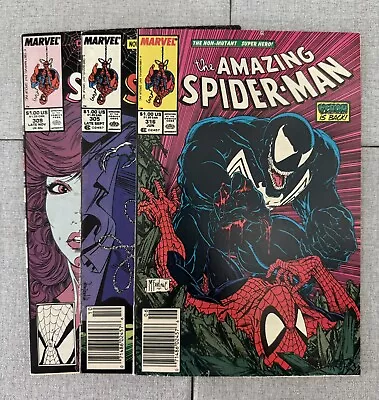 Amazing Spider-Man #316 Newsstand McFarlane 1st Cover App Venom + #305 & 309 • $124.95