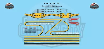 Santa Fe F7 S 1:64 Scale Decal Set • $10.99