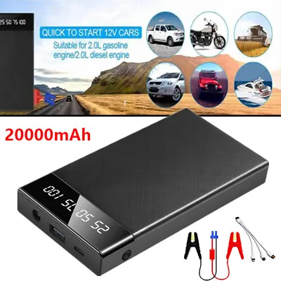 200000mah Booster Car Jump Starter Pack 12V Power Bank USB Battery Charger • £20.99