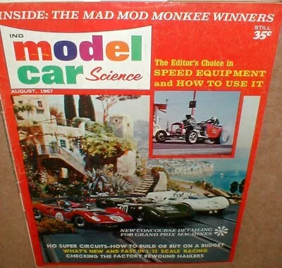 Model Car Science August 1967 Magazine Table Top Slot Car Racing Original • $19.99