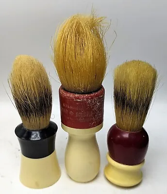 VTG 3 Shaving Brushes Ever-Ready 250T Made Rite #12 Dubl Duck #5 Boar Bristle • $29.99