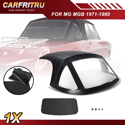 New Convertible Soft Top For MG MGB 1971 1972-1980 Black W/ 3Pcs Plastic Windows • $239.99