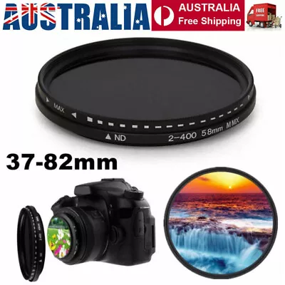 37mm~82mm Neutral Density Fader Variable ND Filter ND2 - ND400 For Camera Lens • $15.67