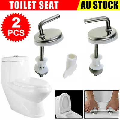 2x Adjustable Toilet Seat Hinges Release Quick Fitting Back Wall Hinge Replaces • $17.95