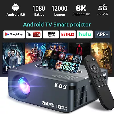 8K 5G WIFI Projector 12000 Lumen Portable Home Movie Projector Bluetooth Cinema • $189.49