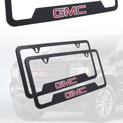 Universal GMC Aluminum Black License Plate Frame New 2Pcs • $16.88