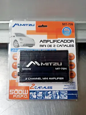 Mitzu Mit-75n 2 Channel 500 Watts Car And Motorcycle Audio Amplifier Amp • $31.30