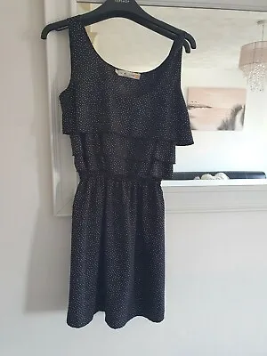 Topshop Oh My Love Black Floral Summer Mini Dress - Large VGC • £5