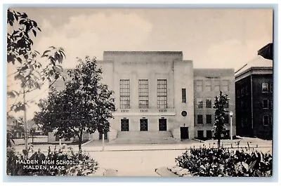 Malden High School Building Scene Street Massachusetts MA Vintage Postcard • $14.98