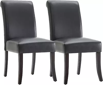 Upholstered Kitchen & Dining Room Chairs With High Back Faux Leather Dining Cha • $540.88