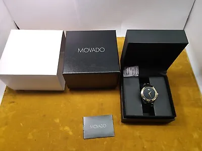 Movado Luno Sport Black Dial Two-Tone Watch 81 G1 1853 Nice Condition Watch • $300