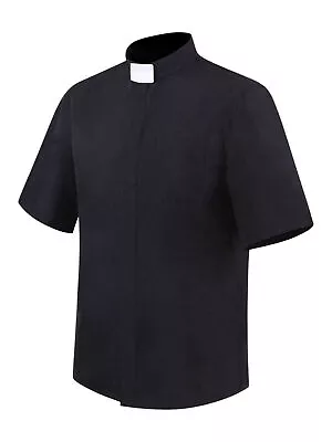 Mens Priest Clergy Tops Collar Pastor Minister Preacher T-Shirts Cospaly Costume • $31.16