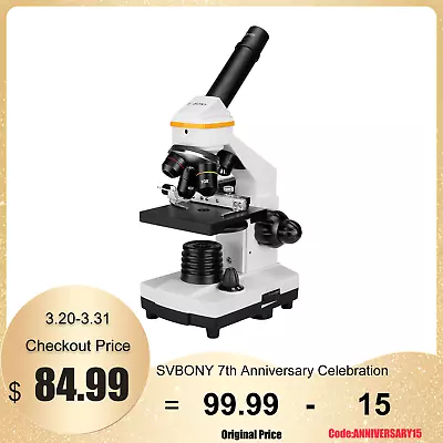 SVBONY SV601 40X-1600X Microscope Compound Monocular Magnification W/LED Light • $99.99