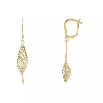 New 9ct 2 Colour Gold Mesh Style Twist Drop Lever Back Earrings 9ct Gold For Her • £228.85