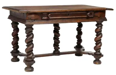 Antique Desk French Louis XIII Style Oak Writing Table 19th C. 1800's! • $1675