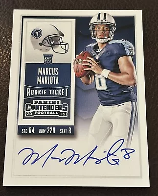 2015 Panini Contenders Marcus Mariota Rookie Ticket Autograph Rookie Auto NM • $29.95