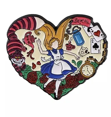 £9.50 • Buy Alice In Wonderland Metal Enamel Lapel Pin Badge Brooch Cheshire Cat Queen Heart