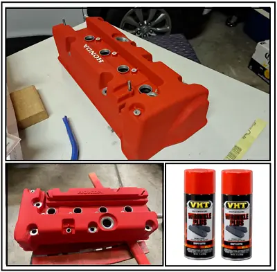 2pk Wrinkle Plus Red Spray Paint Coating Can Auto Car Valve Cover High Temp Resi • $54.95