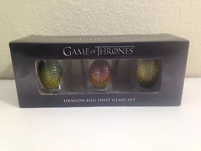 Game Of Thrones Dragon Egg Shot Glass Set Rhaegal Drogon Viserion New In Box • £22.13