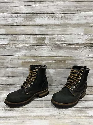 Vintage Skechers Cascades Mens Black Leather Oil Resistant Work Boots 7210 Sz 10 • $56.78