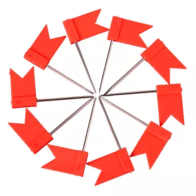 100 Flag Shape Map Pins Cork Ice Board Drawing Pins Push Pin Red J4Y29534 • $8.99