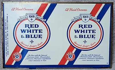 Vintage Pabst RED WHITE & BLUE Special Lager Beer Unrolled Flat Top Can Sheet • $16.88