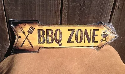 BBQ Zone This Way To Arrow Sign Directional Novelty Metal 17  X 5  • $14.95